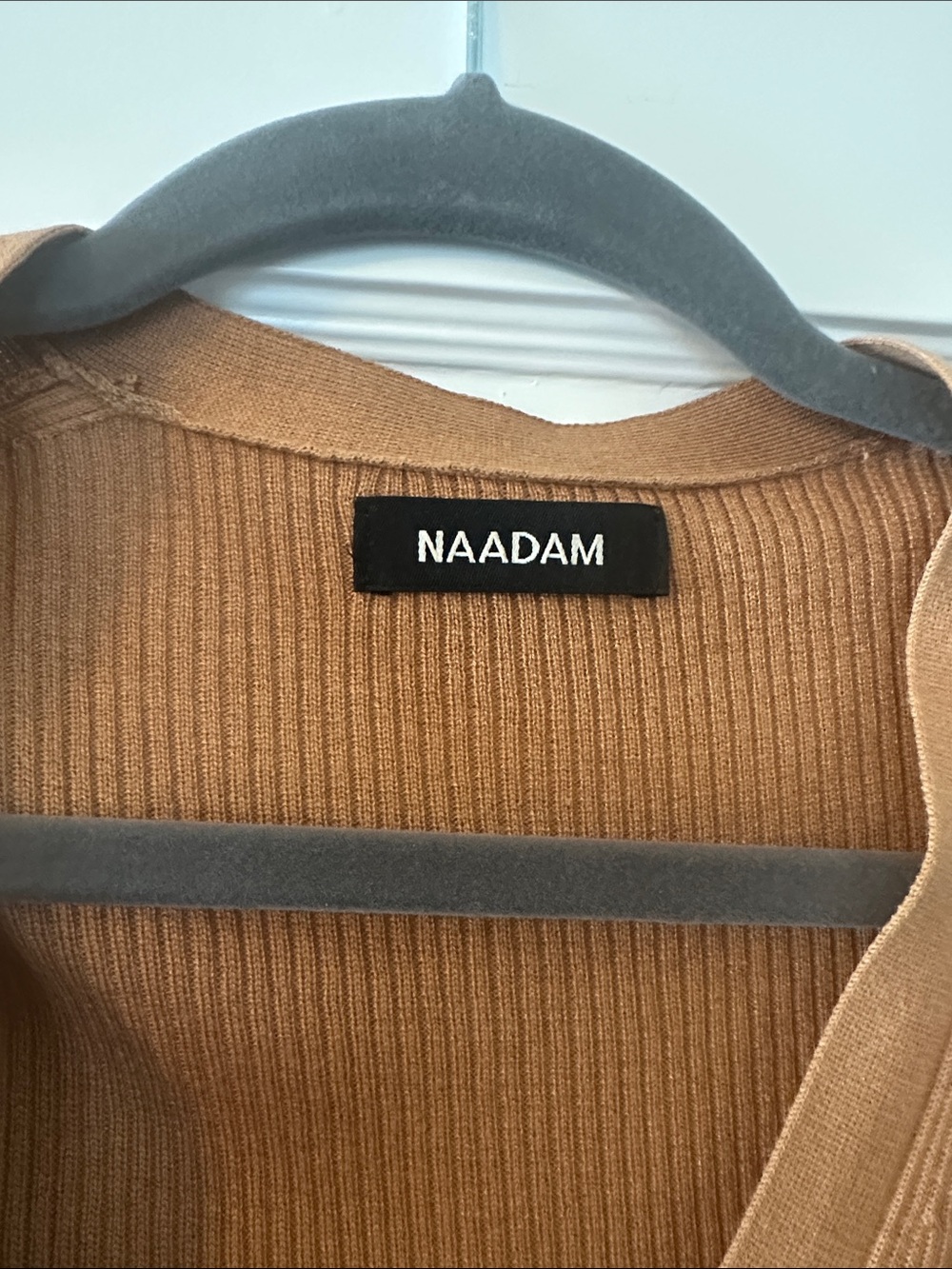 NAADAM Camel Long Ribbed Button-Front Dress - Picture 2 of 5
